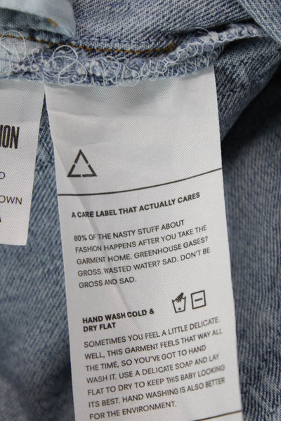 Reformation Womens Cotton Straight Leg Button Fly Denim Jeans Blue Size 25