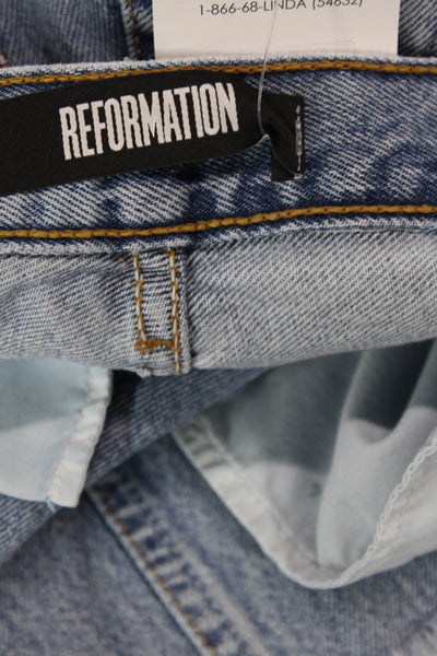 Reformation Womens Cotton Straight Leg Button Fly Denim Jeans Blue Size 25