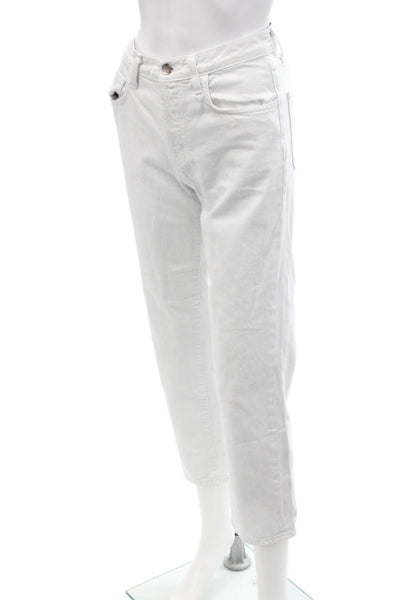 J Brand Womens Cotton Mid Rise Straight Leg Zip Fly Denim Jeans White Size 23