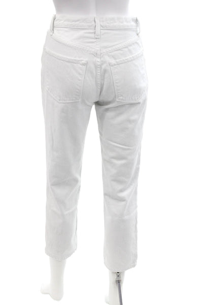 J Brand Womens Cotton Mid Rise Straight Leg Zip Fly Denim Jeans White Size 23