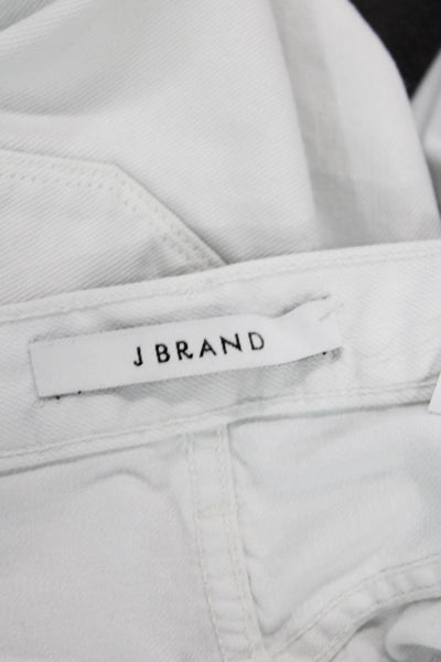 J Brand Womens Cotton Mid Rise Straight Leg Zip Fly Denim Jeans White Size 23
