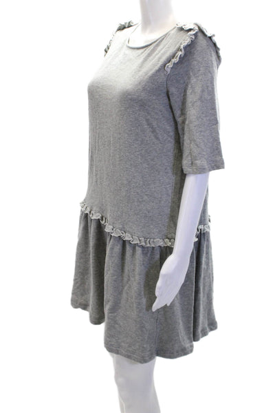 Karen Walker Runaway Womens Half Sleeve A-Line Mini Dress Gray Size 8