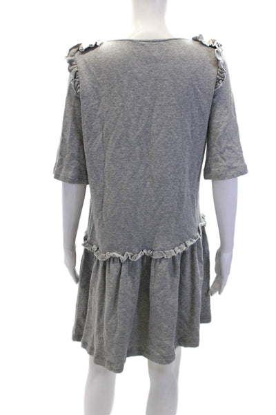 Karen Walker Runaway Womens Half Sleeve A-Line Mini Dress Gray Size 8