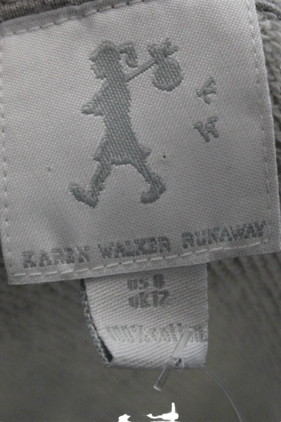 Karen Walker Runaway Womens Half Sleeve A-Line Mini Dress Gray Size 8