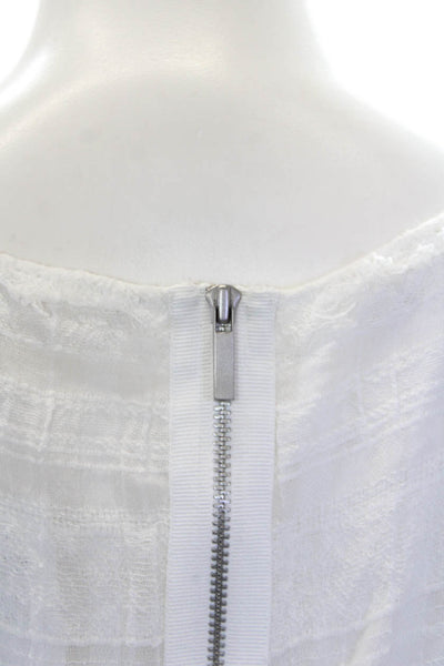 Rachel Rachel Roy Womens Cotton Boat Neck Sleeveless Mini Dress White Size 8