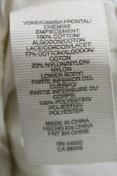 Rachel Rachel Roy Womens Cotton Boat Neck Sleeveless Mini Dress White Size 8