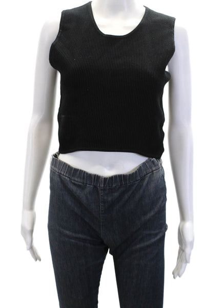 House of Harlow 1960 Womens Sleeveless Scoop Neck Sweater Vest Black Size L