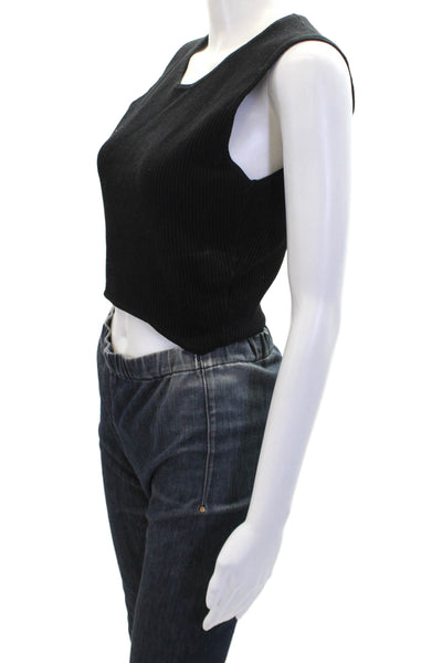House of Harlow 1960 Womens Sleeveless Scoop Neck Sweater Vest Black Size L