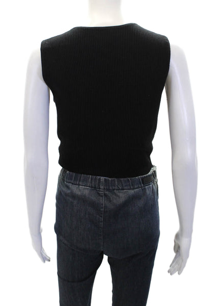 House of Harlow 1960 Womens Sleeveless Scoop Neck Sweater Vest Black Size L