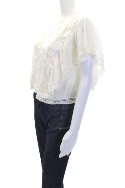 Zara Basic Collection Womens Short Sleeve Button-Down Shirt White Size L
