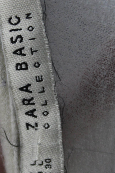 Zara Basic Collection Womens Short Sleeve Button-Down Shirt White Size L