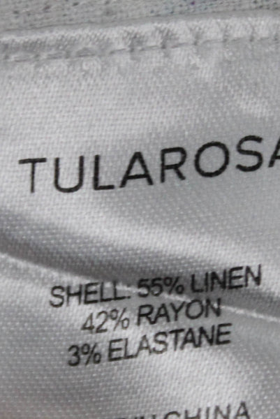 Tularosa Womens Button Front Floral Printed Mini Skirt White Blue Size Medium