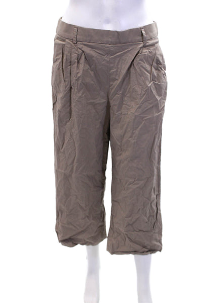 J Crew Womens Cotton Elastic Waist Pocketed Capri Pants Light Brown Size 6