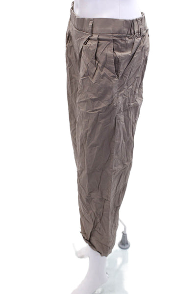 J Crew Womens Cotton Elastic Waist Pocketed Capri Pants Light Brown Size 6