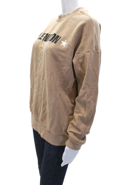 PE Nation X H&M Womens Cotton Crew Neck Long Sleeve Sweatshirt Beige Size M