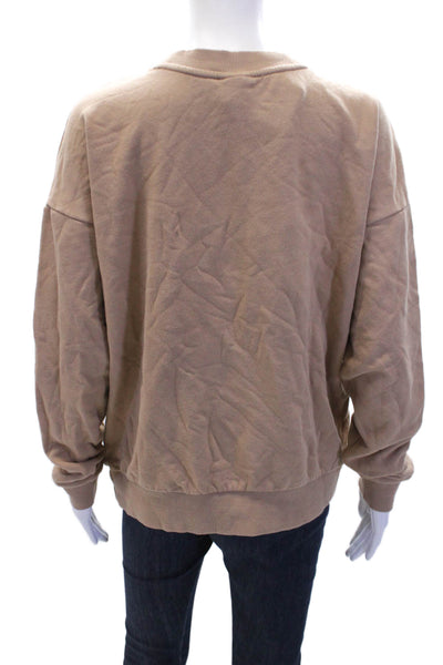PE Nation X H&M Womens Cotton Crew Neck Long Sleeve Sweatshirt Beige Size M