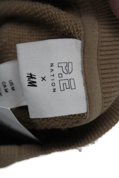 PE Nation X H&M Womens Cotton Crew Neck Long Sleeve Sweatshirt Beige Size M