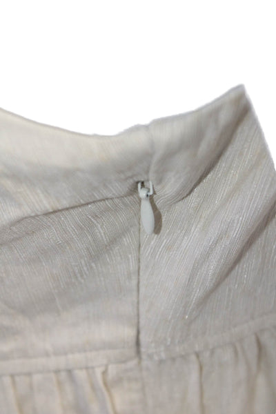 Miss Me Womens Silk Sleeveless Embellished V-Neck Mini Dress Cream Size L