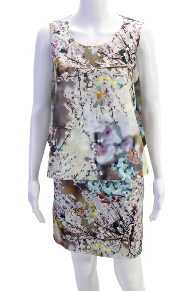 Nicole Miller New York Womens Floral Sleeveless Mini Dress Multicolor Size 12