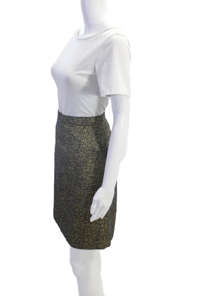 Tucker For Target Womens Cotton Metallic Zippered Mini Skirt Gold Size 11