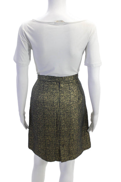 Tucker For Target Womens Cotton Metallic Zippered Mini Skirt Gold Size 11