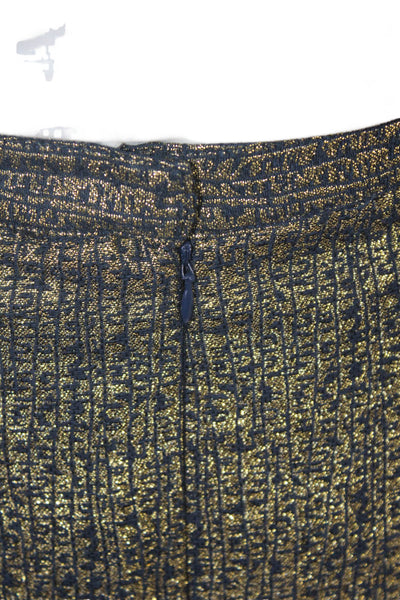 Tucker For Target Womens Cotton Metallic Zippered Mini Skirt Gold Size 11
