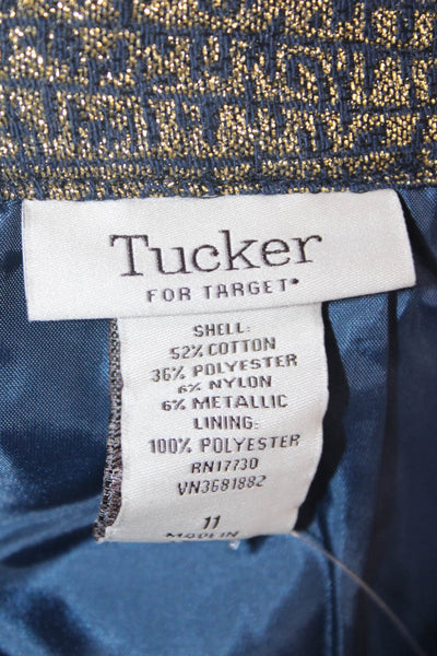 Tucker For Target Womens Cotton Metallic Zippered Mini Skirt Gold Size 11