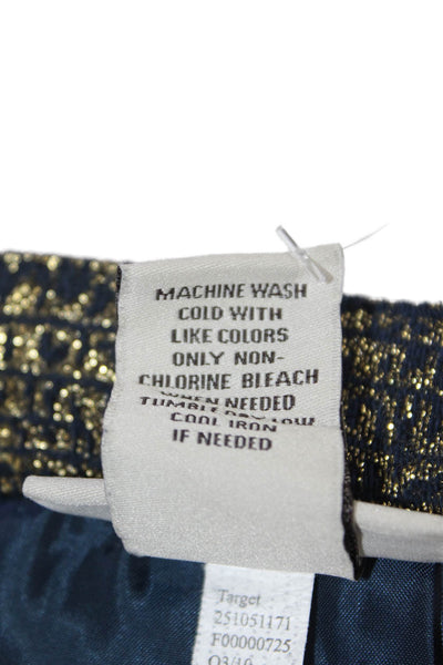 Tucker For Target Womens Cotton Metallic Zippered Mini Skirt Gold Size 11