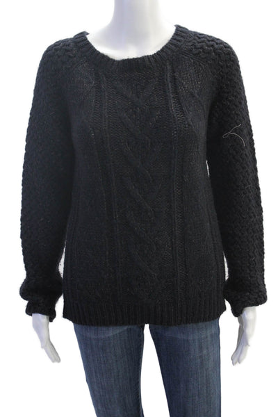 Cynthia Rowley Womens Long Sleeve Crew Neck Pullover Sweater Blue Size M
