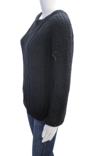 Cynthia Rowley Womens Long Sleeve Crew Neck Pullover Sweater Blue Size M