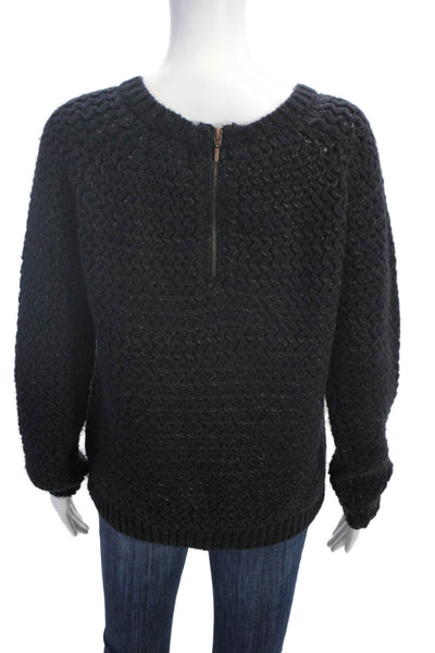 Cynthia Rowley Womens Long Sleeve Crew Neck Pullover Sweater Blue Size M