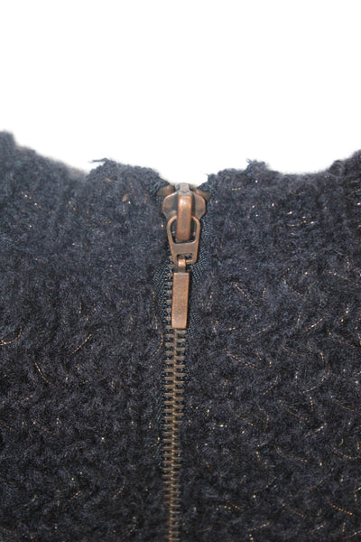 Cynthia Rowley Womens Long Sleeve Crew Neck Pullover Sweater Blue Size M