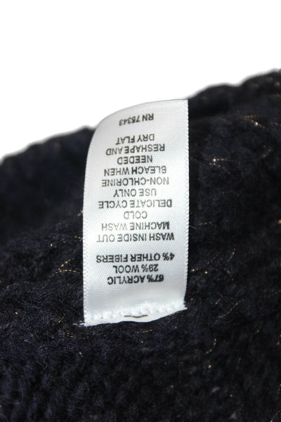 Cynthia Rowley Womens Long Sleeve Crew Neck Pullover Sweater Blue Size M
