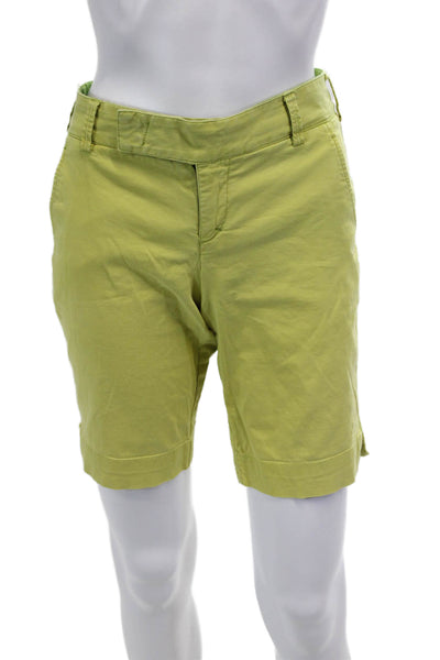 Vince Womens Cotton Zip Button Lined Casual Shorts Lime Green Size 06