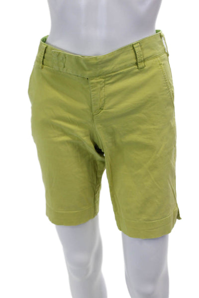 Vince Womens Cotton Zip Button Lined Casual Shorts Lime Green Size 06