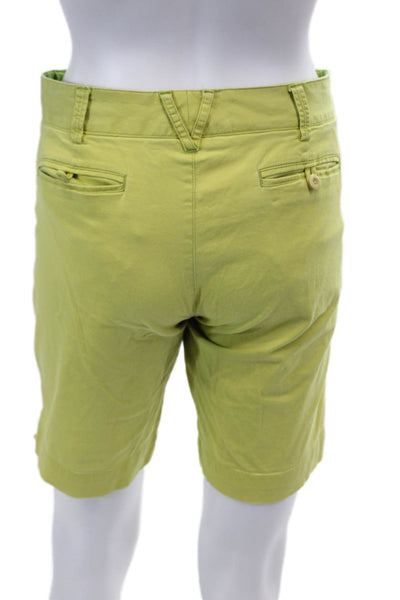 Vince Womens Cotton Zip Button Lined Casual Shorts Lime Green Size 06