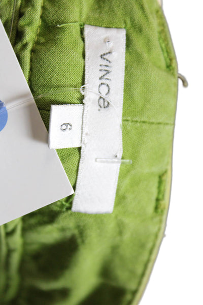 Vince Womens Cotton Zip Button Lined Casual Shorts Lime Green Size 06