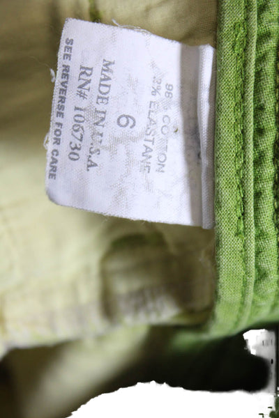 Vince Womens Cotton Zip Button Lined Casual Shorts Lime Green Size 06