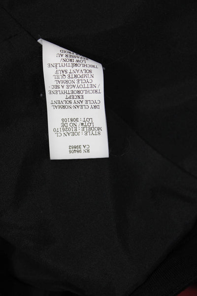 Theory Womens Solid Round Neck 2 Pocket Long Sleeve Zip Up Jacket Black Size 00