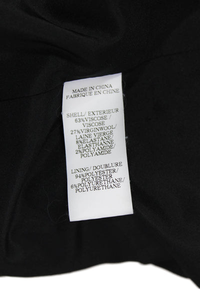 Theory Womens Solid Round Neck 2 Pocket Long Sleeve Zip Up Jacket Black Size 00