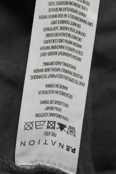PE Nation Womens Crew Neck Short Sleeve Casual Graphic T-Shirt Gray Size M