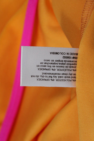 Frankies Bikinis Womens Elastic Waist Contrast Trim Mini Skirt Orange Size M