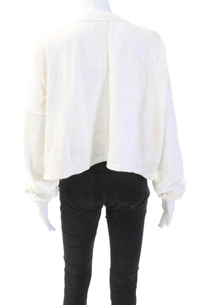 Spiritual Gangster Womens Tie Dye Print Pullover Sweatshirt White Size S