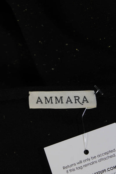 Ammara Womens Speckled Print Detachable Zip Hem Pullover Sweatshirt Black Size L