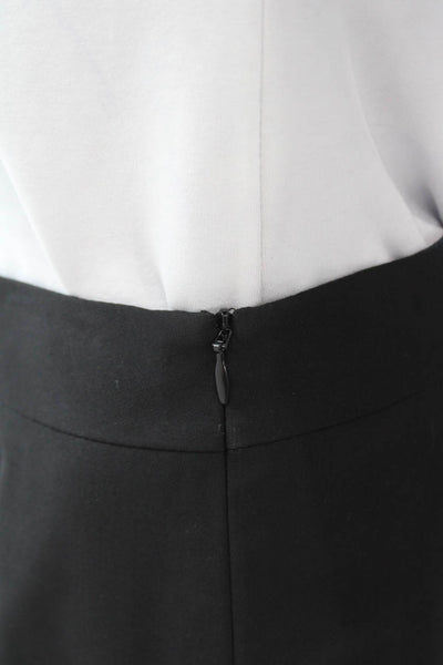 Lafayette 148 New York Womens Knee Length Pencil Skirt Black Wool Size 0