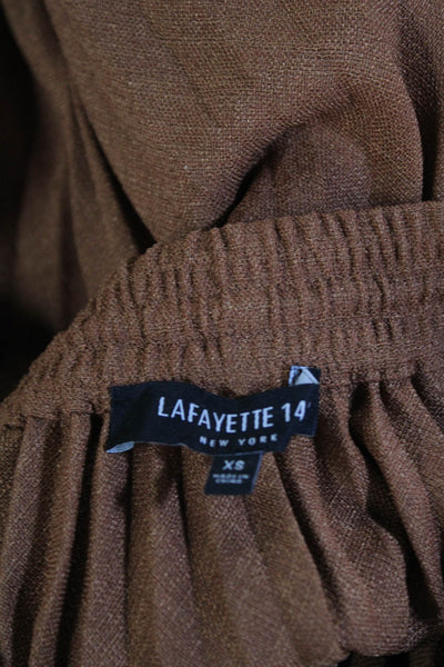 Lafayette 148 New York Womens Accordion Pleat Maxi Skirt Brown Size Extra Small