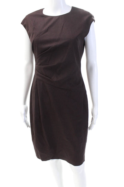 Lafayette 148 New York Womens Cap Sleeves Pleated Front Dress Red Black Size 0