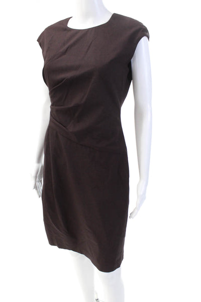 Lafayette 148 New York Womens Cap Sleeves Pleated Front Dress Red Black Size 0