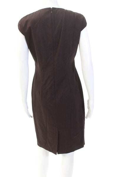 Lafayette 148 New York Womens Cap Sleeves Pleated Front Dress Red Black Size 0