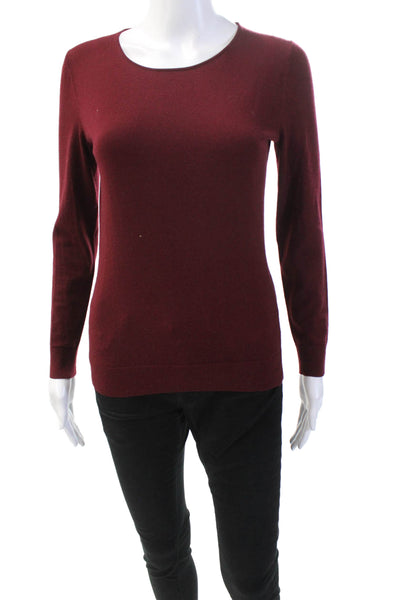 Lafayette 148 New York Womens Long Sleeves Sweater Red Wool Size Petite
